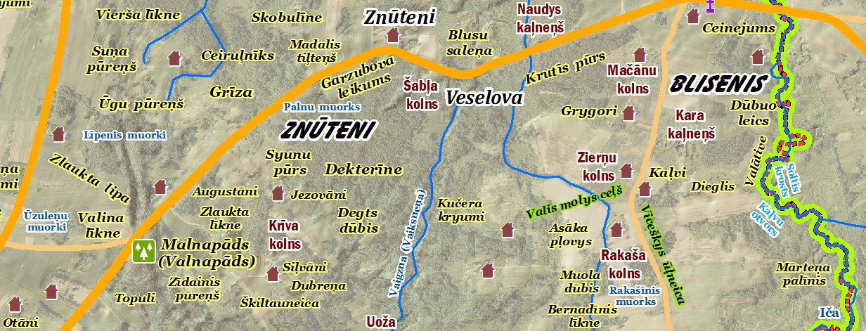 Naukšēnu pagasta karte